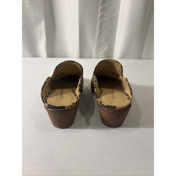 LUCKY BRAND Margrete Cheetah Print Suede Leather Mules Clogs 6M - Picture 4 of 8